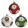 Santa Land Christmas Poinsettia Silver S/3