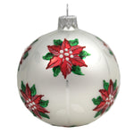 Santa Land Christmas Poinsettia Silver S/3 - santalandworkshop.com