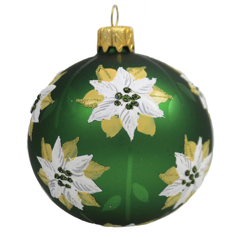 Santa Land Christmas Poinsettia Silver S/3 - santalandworkshop.com