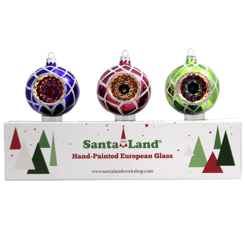 Santa Land Diamond Brite Reflectors S/3