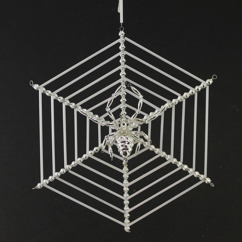 Santa Land Beaded Silver Christmas Spider