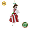 Santa Land Yvie In Vintage Candy Cane Striped Gown - 1 Glass Ornament 7.00 Inch, Glass - Dames Of Candy Stripe Lane Shopper Italian Italy 23D1050