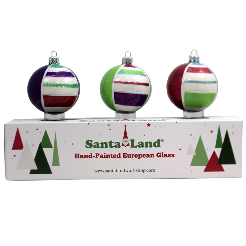 Candyland Stripes S/3 20M1080 Santa Land Ornament Sets - SBKGIFTS.COM - SBK Gifts Christmas Shop Cincinnati - Story Book Kids